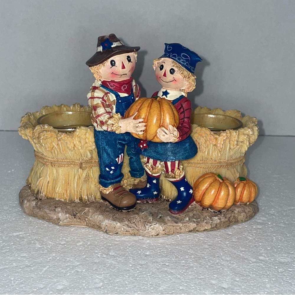 Yankee Candle Scarecrow and Pumpkin Tea Light Candle Holder